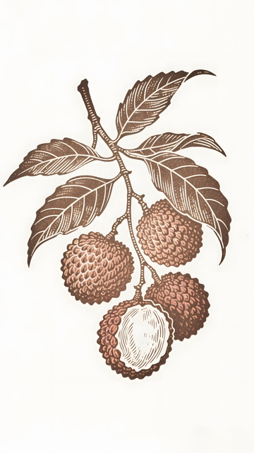 荔枝素描插画