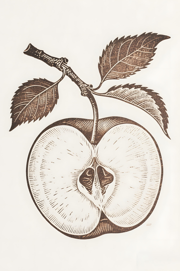 苹果素描插画