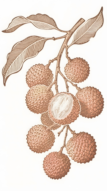 荔枝素描插画1