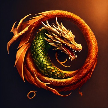 电竞风蛇龙徽标AI插画高清图片素材