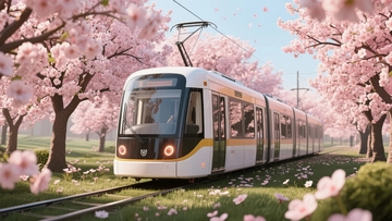 樱花树下的浪漫电车之旅1