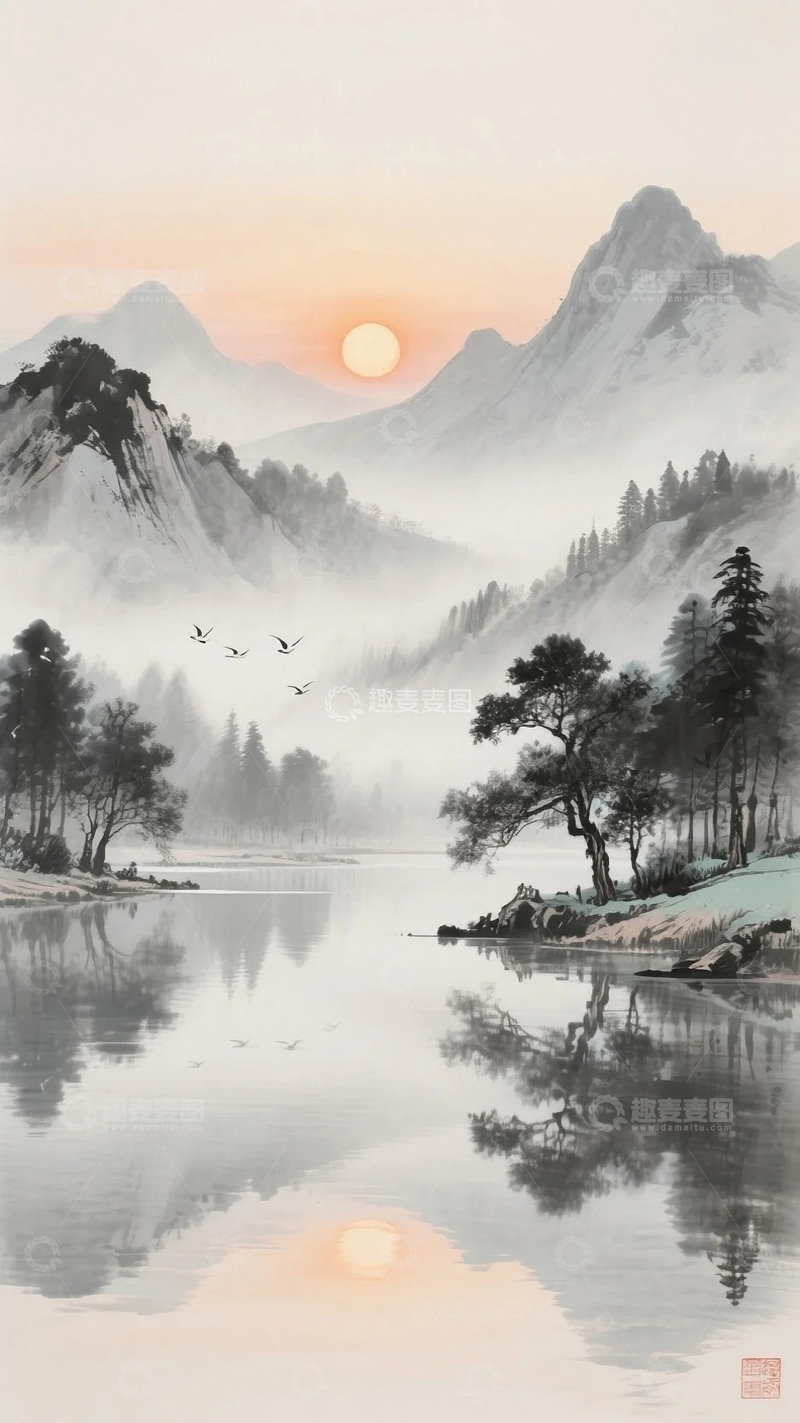 高清大图下载【趣麦麦图】水墨丹青的东方诗意2