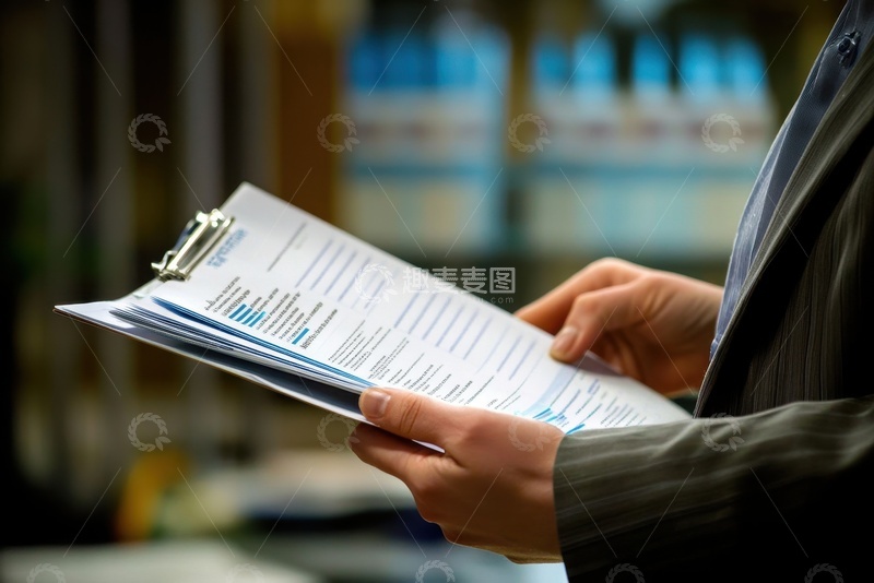 高清大图下载【趣麦麦图】拿着一沓报表的工作人员