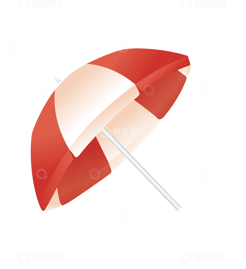 源文件下载【趣麦麦图】3D渲染遮阳伞户外防晒伞矢量元素