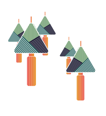 扁平化手绘风松树树木植物矢量元素