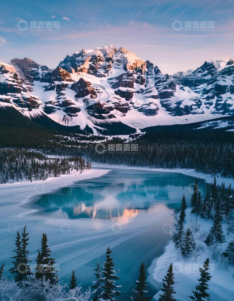 高清大图下载【趣麦麦图】-冬天冰川冰山雪景