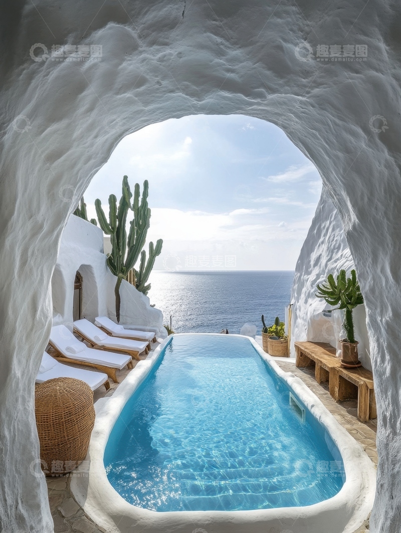 高清大图下载【趣麦麦图】地中海风格的游泳池