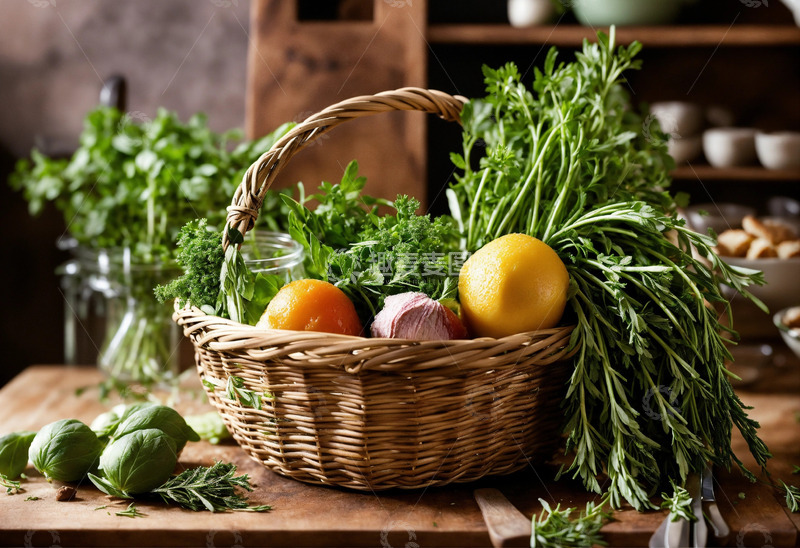 高清大图下载【趣麦麦图】静物油画胡萝卜辣椒洋葱木桌风格AI插画图2