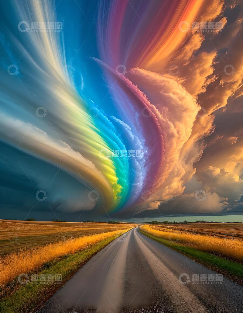 高清大图下载【趣麦麦图】天空彩虹云彩沙尘暴恶劣3
