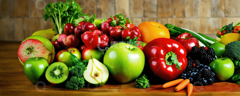 高清大图下载【趣麦麦图】蔬果沙拉拼盘健康饮食AI插画高清图片素材8