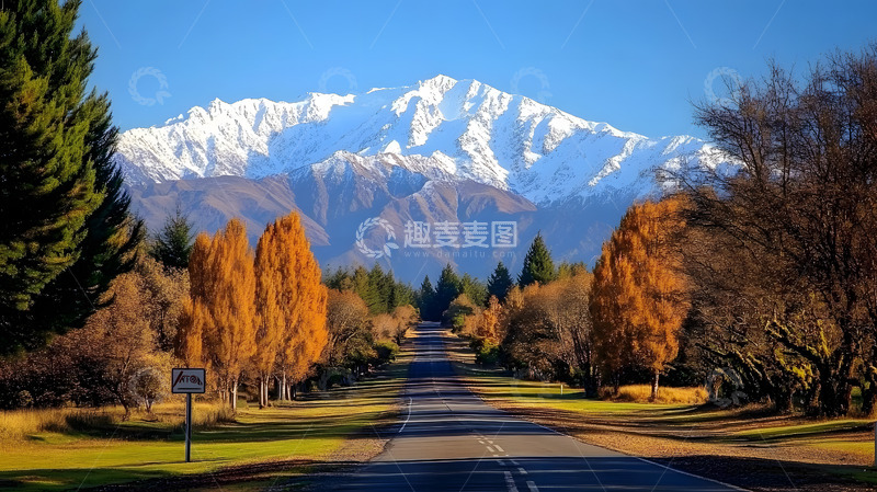 高清大图下载【趣麦麦图】雪山下的森林树木4