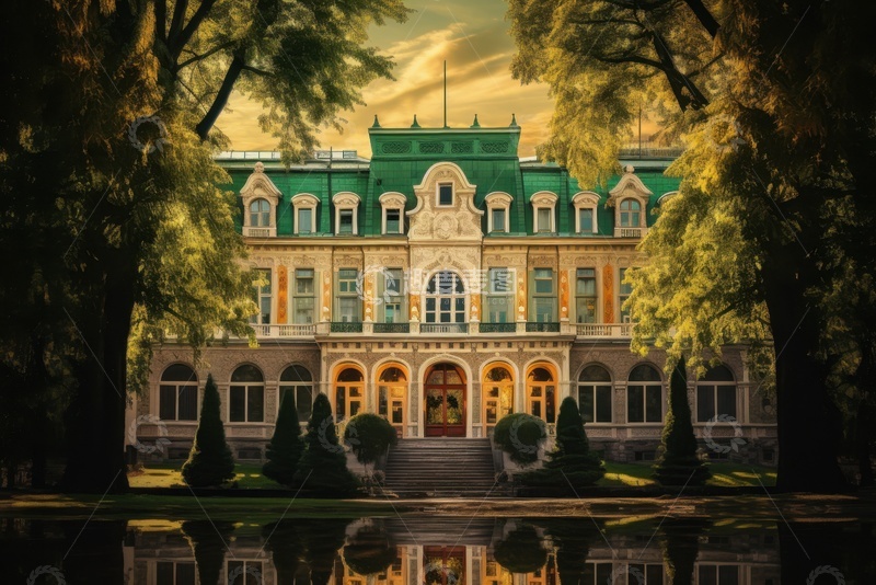 高清大图下载【趣麦麦图】欧式园林景观建筑