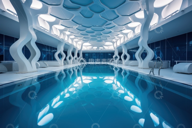 高清大图下载【趣麦麦图】现代艺术泳池建筑
