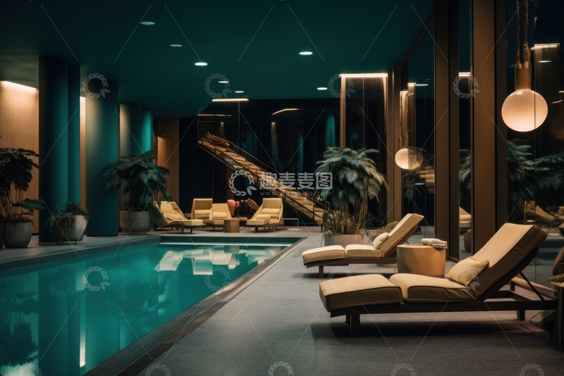 高清大图下载【趣麦麦图】室内高端游泳池