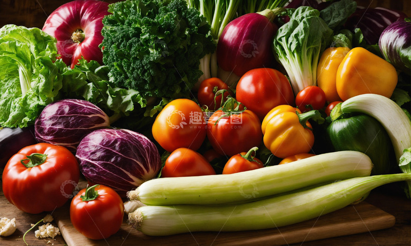 高清大图下载【趣麦麦图】鲜采蔬菜鲜亮质感和田野美AI插画高清图片6