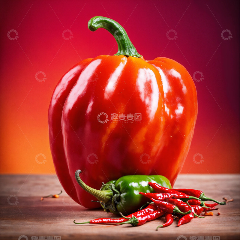 高清大图下载【趣麦麦图】辣味浓郁独具风味的哈瓦那辣椒AI插画高清3