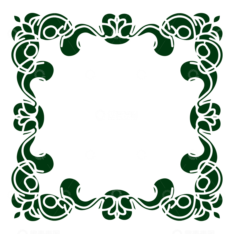 中式花纹底纹边框画框