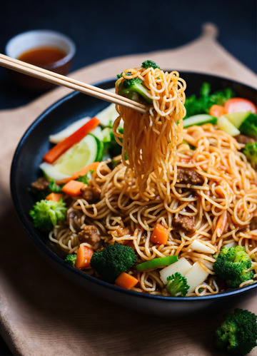 家用筷炒面AI插画高清图片素材