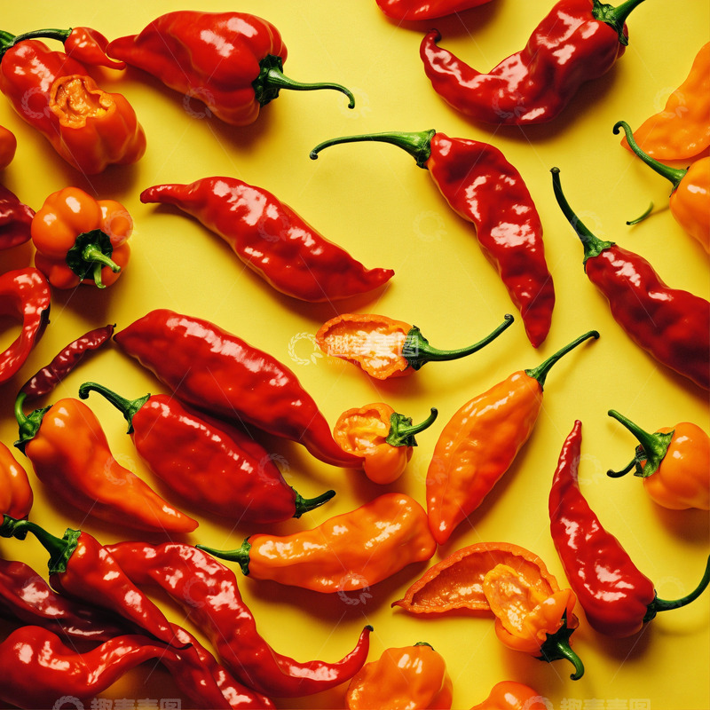 高清大图下载【趣麦麦图】辣味浓郁独具风味的哈瓦那辣椒AI插画高清21
