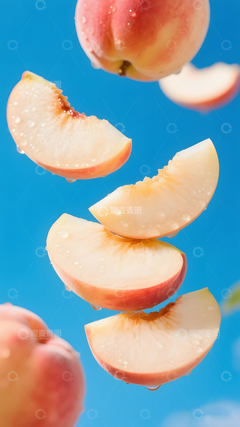 高清大图下载【趣麦麦图】蓝天桃子特写