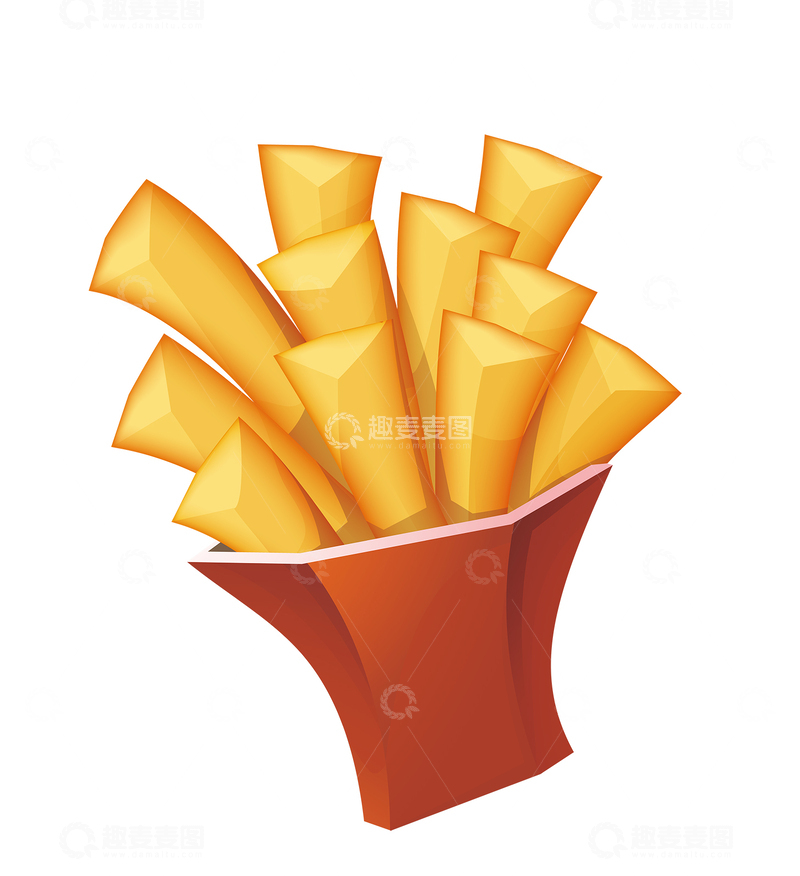 卡通风薯条美食小吃插画素材