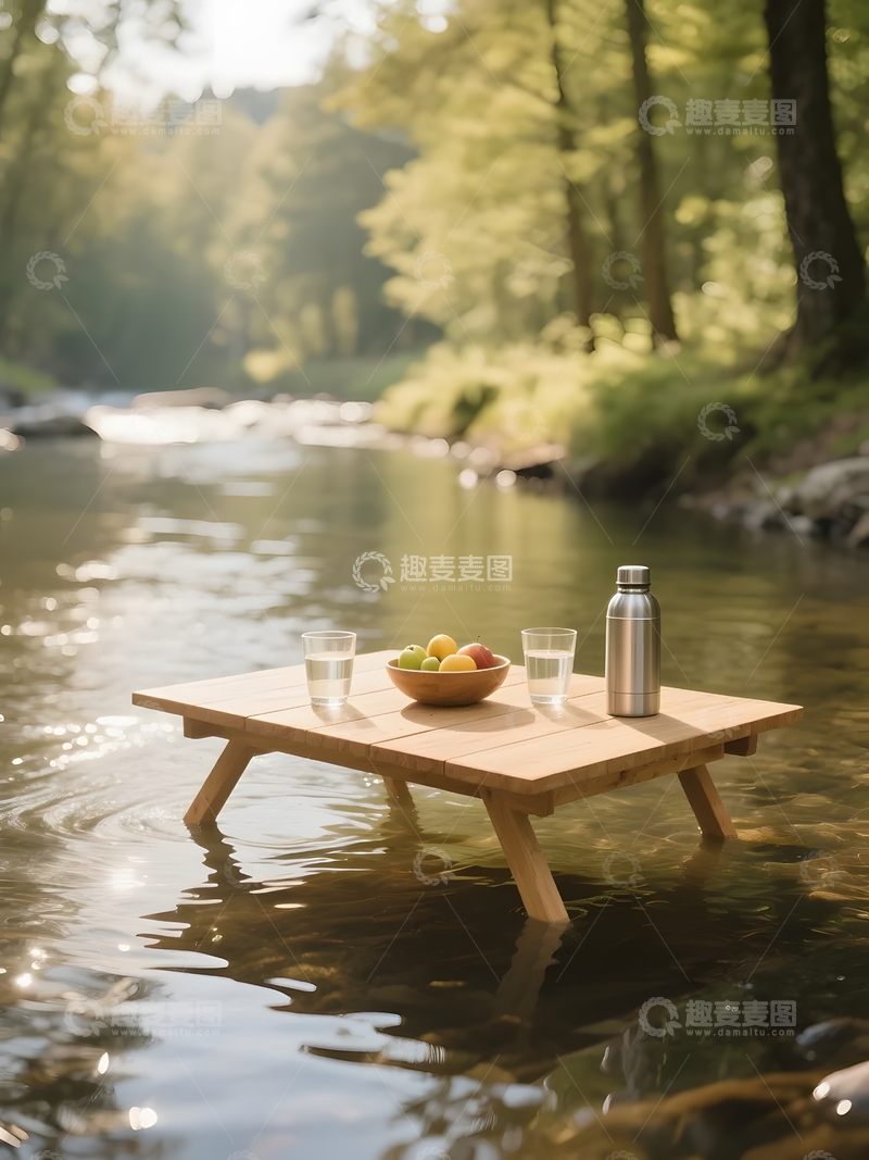 高清大图下载【趣麦麦图】溪畔野餐的惬意时光2