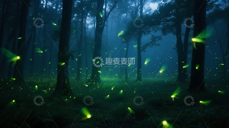 高清大图下载【趣麦麦图】萤火森林梦幻夜3