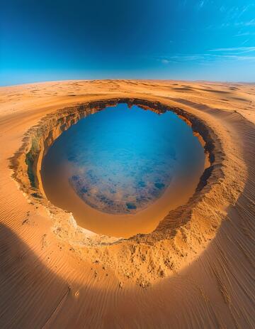 干枯沙漠荒野绿洲