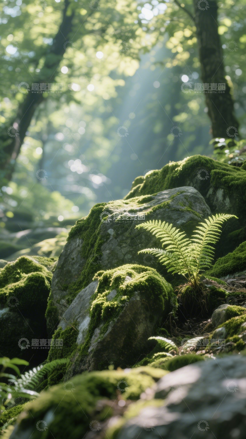 高清大图下载【趣麦麦图】森林光影自然风1
