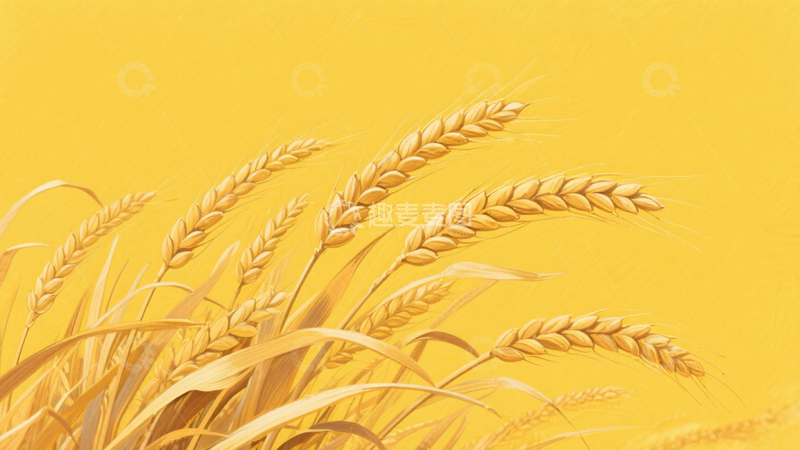 高清大图下载【趣麦麦图】金色麦穗丰收图3