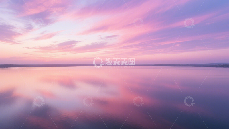 高清大图下载【趣麦麦图】粉紫晚霞湖景系列4