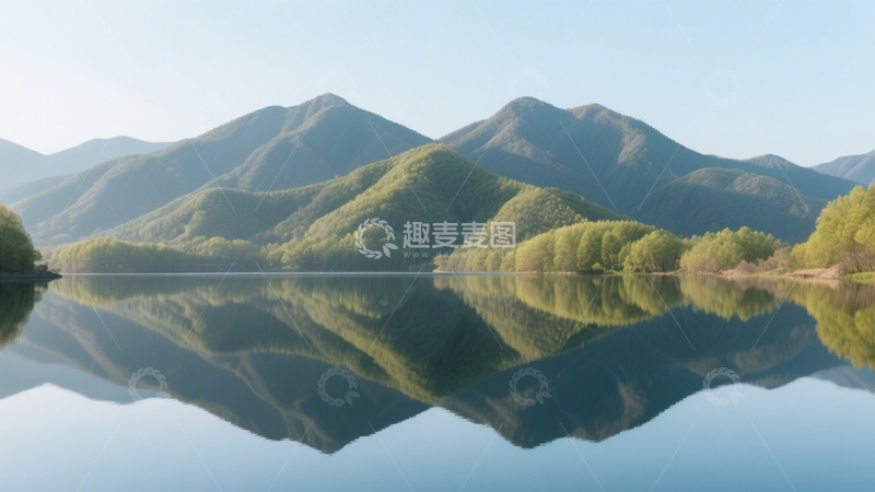 高清大图下载【趣麦麦图】山水倒影宁静画3