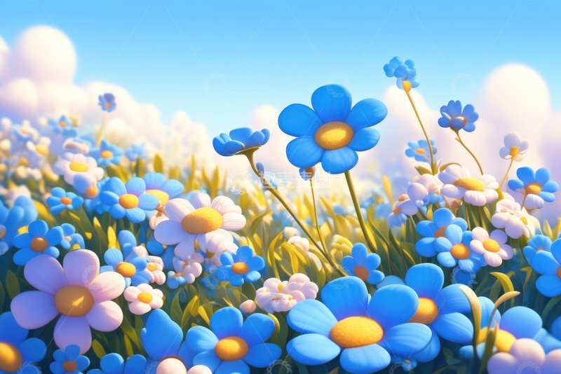 高清大图下载【趣麦麦图】立体花丛自然背景