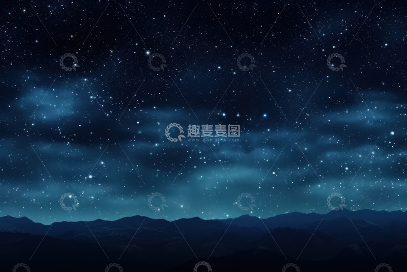 高清大图下载【趣麦麦图】水墨深色星空背景