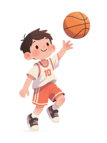 卡通儿童篮球海报素材4
