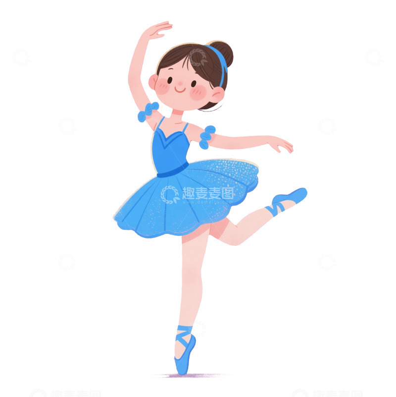 高清大图下载【趣麦麦图】卡通跳芭蕾舞的小女孩2