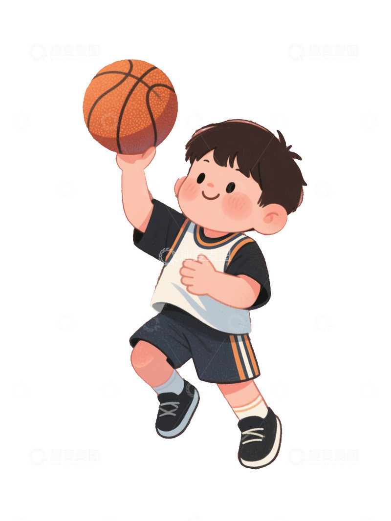 高清大图下载【趣麦麦图】卡通儿童篮球海报素材2