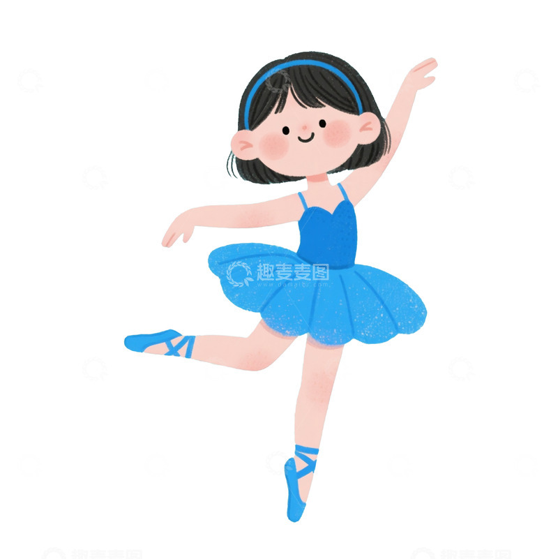 高清大图下载【趣麦麦图】卡通跳芭蕾舞的小女孩3