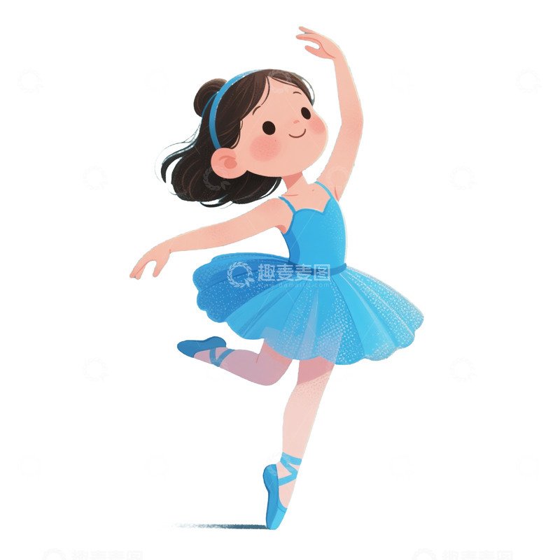 高清大图下载【趣麦麦图】-卡通跳芭蕾舞的小女孩6
