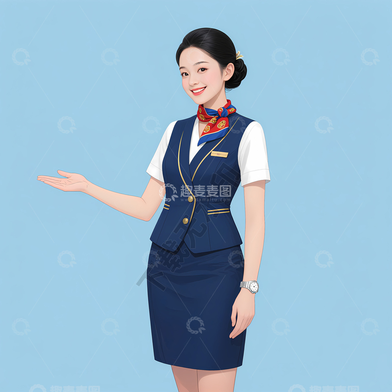 高清大图下载【趣麦麦图】空姐形象图片4