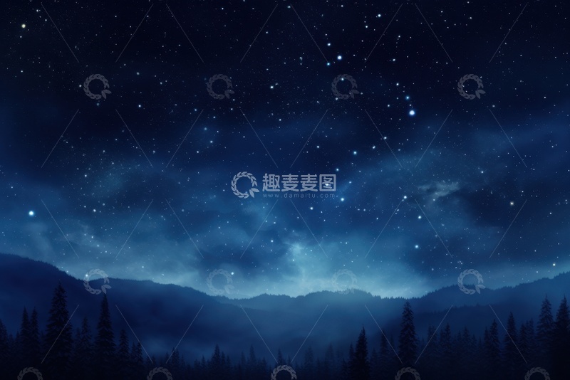 高清大图下载【趣麦麦图】水彩宇宙星空背景