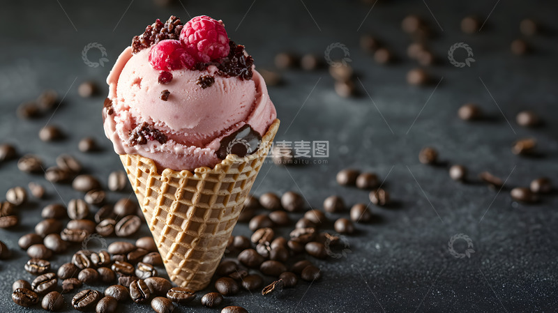 高清大图下载【趣麦麦图】彩色冰淇淋雪糕摆拍1