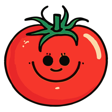 番茄蔬菜矢量插画简约可爱