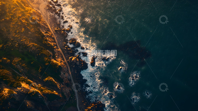 高清大图下载【趣麦麦图】黄昏山崖海岸壮丽美景2