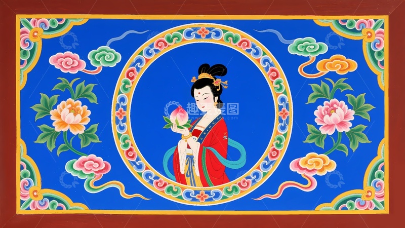 高清大图下载【趣麦麦图】古建筑彩色花纹