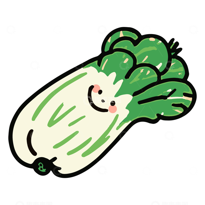 源文件下载【趣麦麦图】白菜蔬菜矢量插画简约可爱