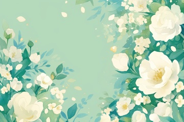 手绘花朵植物边框背景