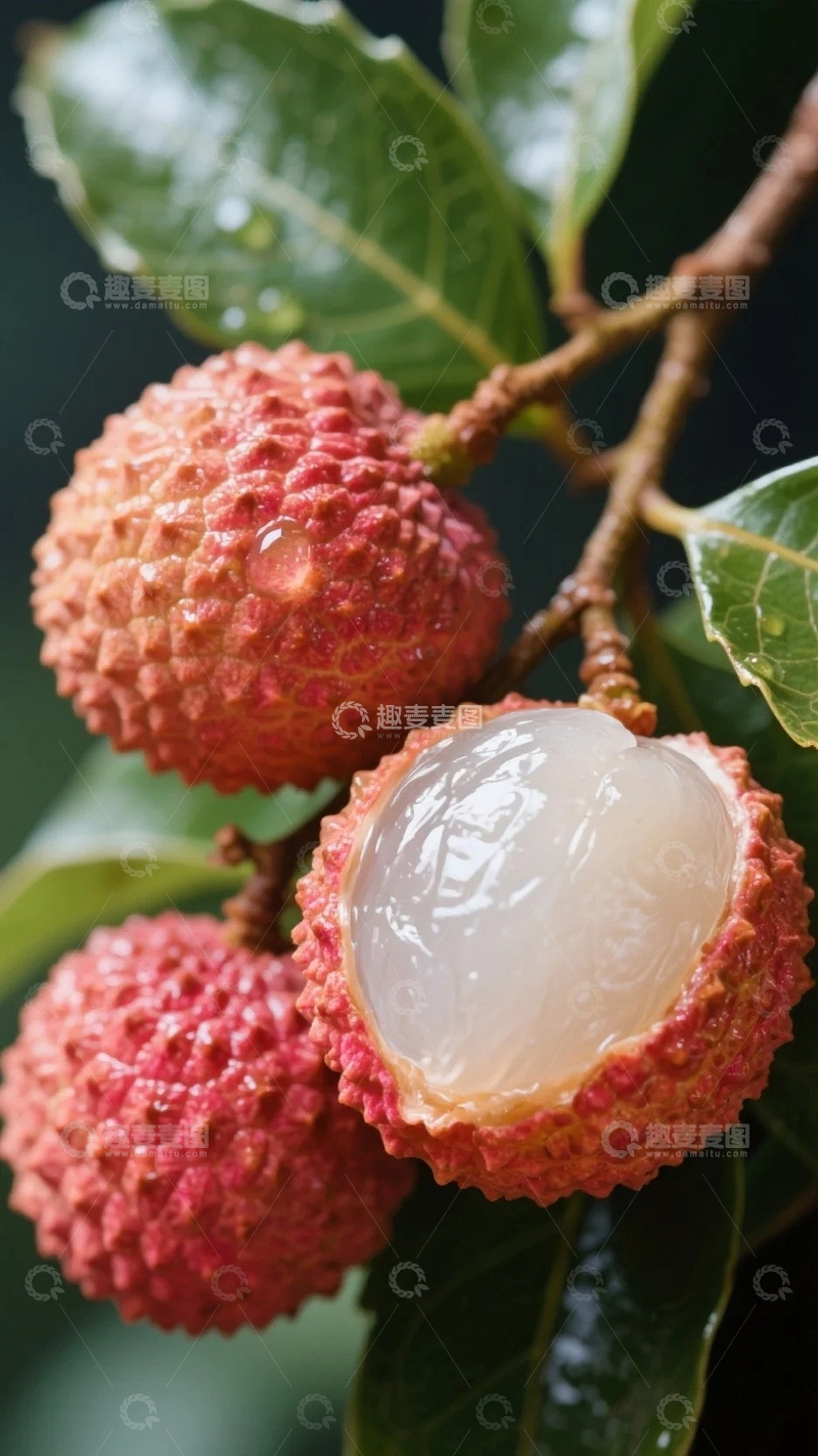 高清大图下载【趣麦麦图】晶莹剔透的荔枝果实4