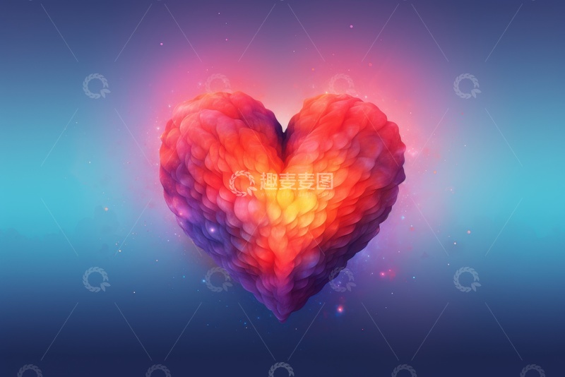 高清大图下载【趣麦麦图】卡通简约彩色的桃心