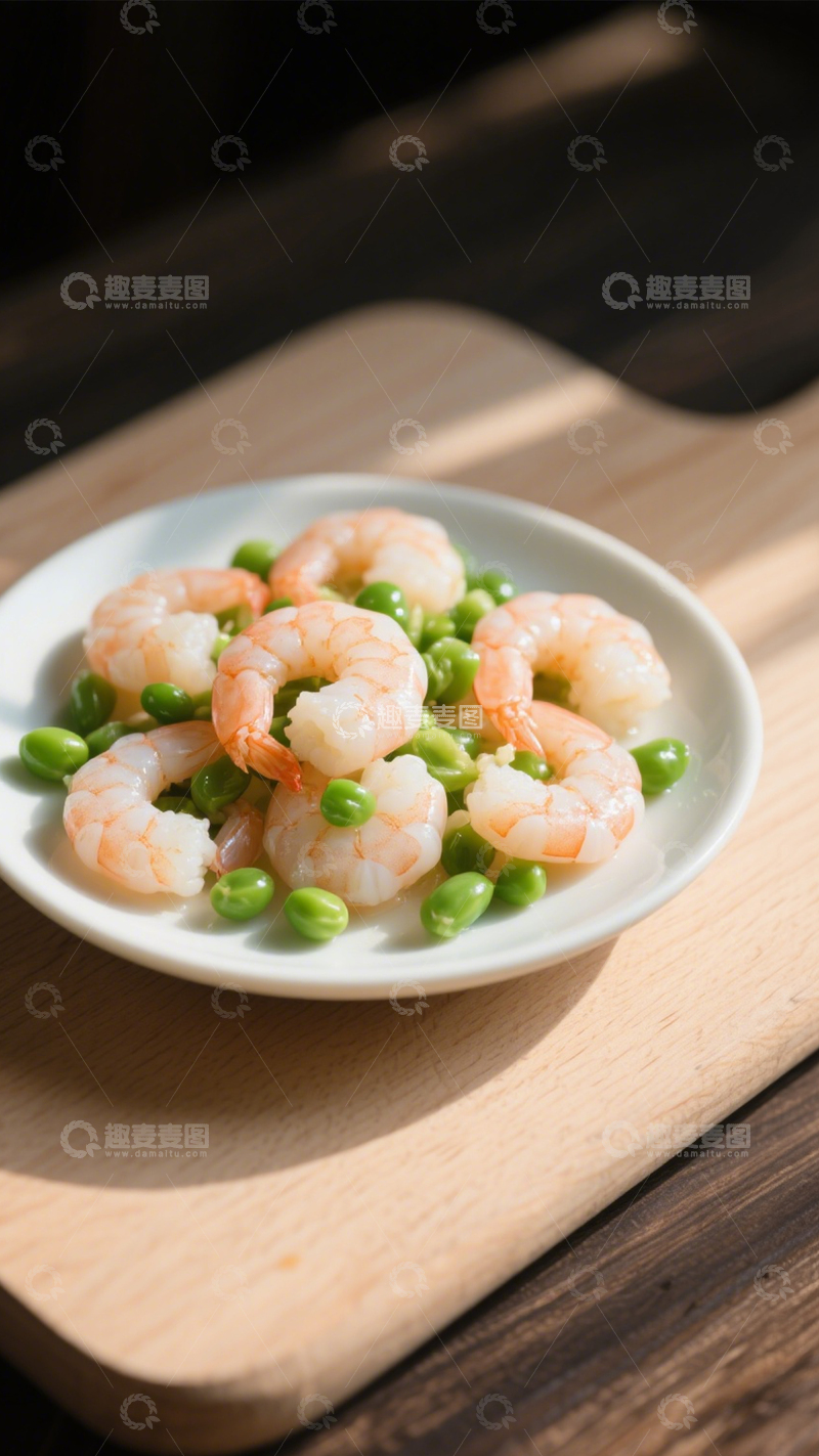 高清大图下载【趣麦麦图】清炒虾仁精致摆盘1